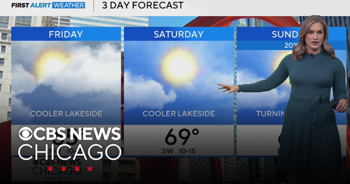 Highs in the upper 60s on Friday in Chicago - CBS Chicago
