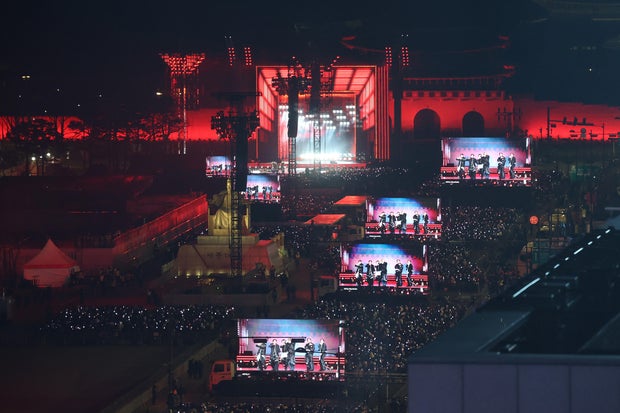 BTS Comeback Concert Attracts Thousands Of Fans In Seoul