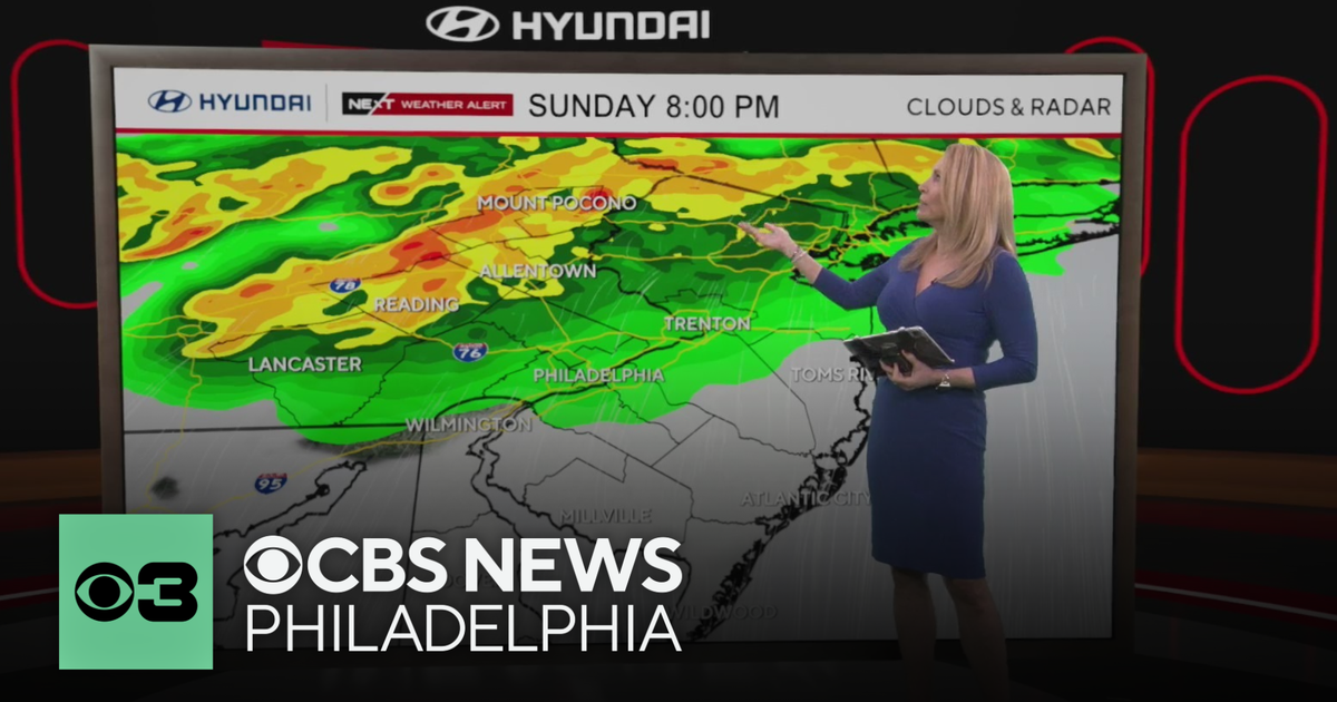 Chance for severe storms in Philadelphia Sunday with damaging winds, hail and heavy rain