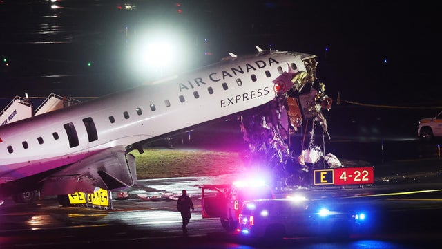 A plane collided with a fire truck while landing in New York City 