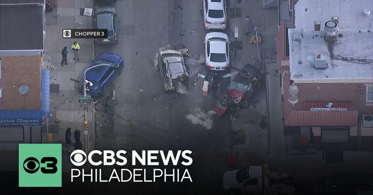 Serious crash damages multiple cars in Fairhill section of Philadelphia