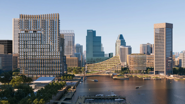 Rendering of Baltimore's Inner Harbor Redevelopment Plan 