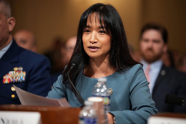 TSA official Ha Nguyen McNeill delivers an opening statement at a House Homeland Security Committee hearing on Capitol Hill in Washington, D.C., on March 25, 2026. 