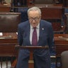 Senate Minority Leader Chuck Schumer speaks on the Senate floor on Wednesday, March 25, 2026. 