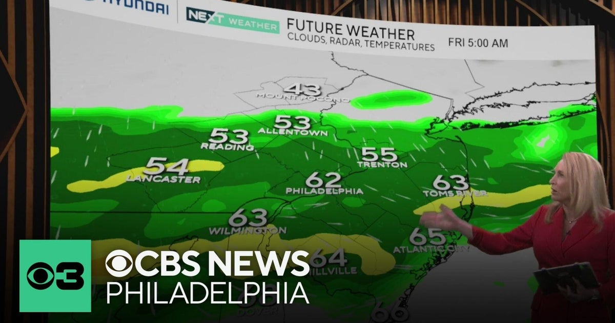 Storms, showers possible Thursday night in Philadelphia region - CBS ...
