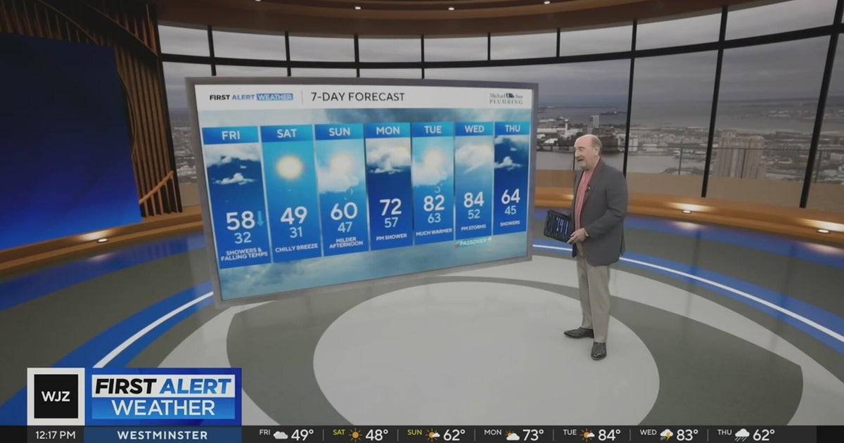 Rainy weather and falling temperatures in Maryland Friday - CBS Baltimore