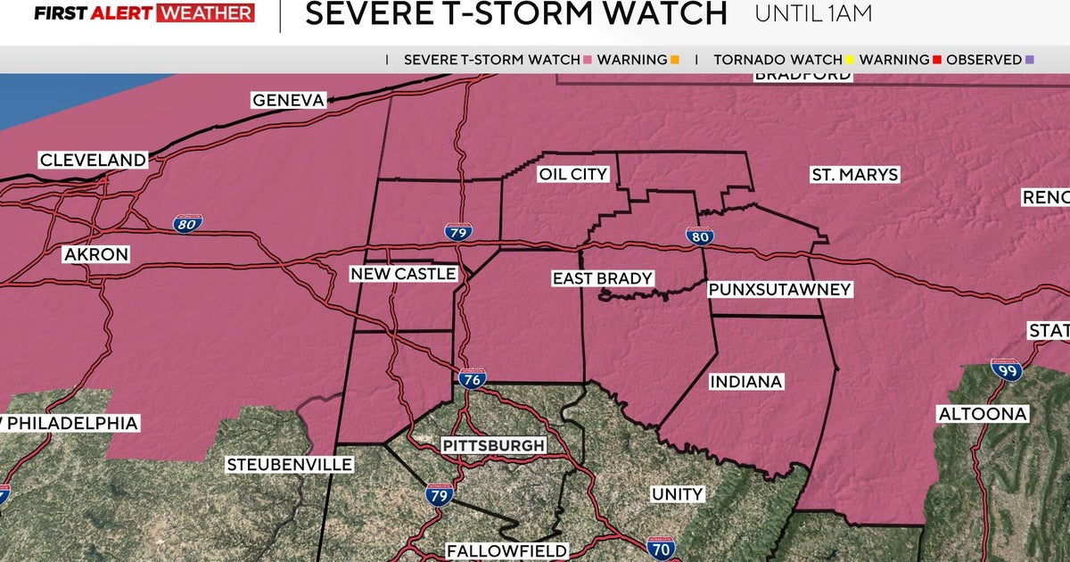 Severe thunderstorm watch issued for northern parts of Pittsburgh area