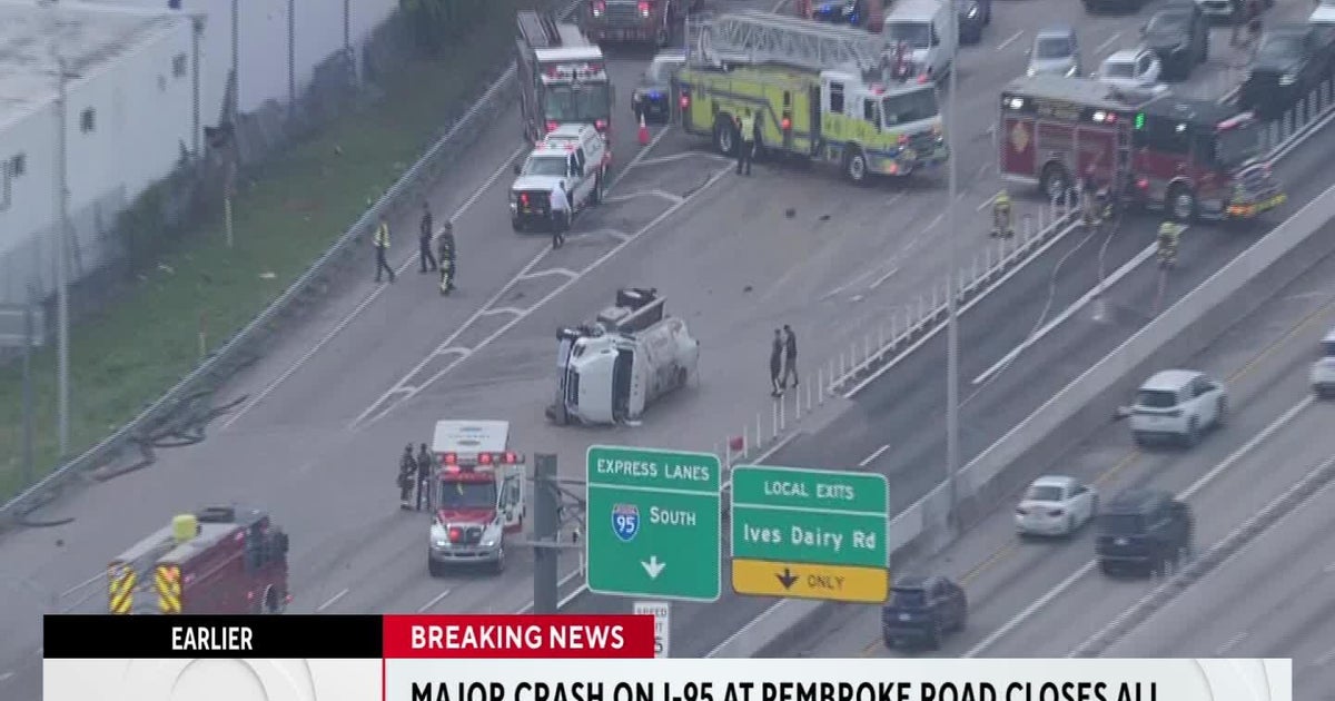 Northbound lanes of I-95 closed in Broward after major crash Thursday ...