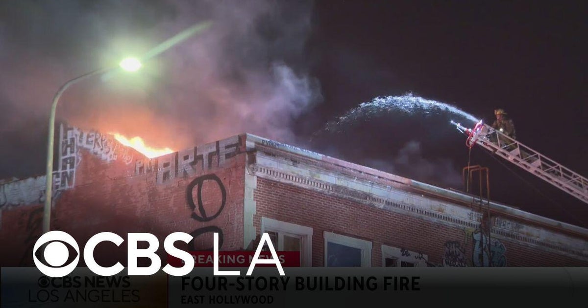 Firefighters battle hazardous fire in East Hollywood abandoned building ...