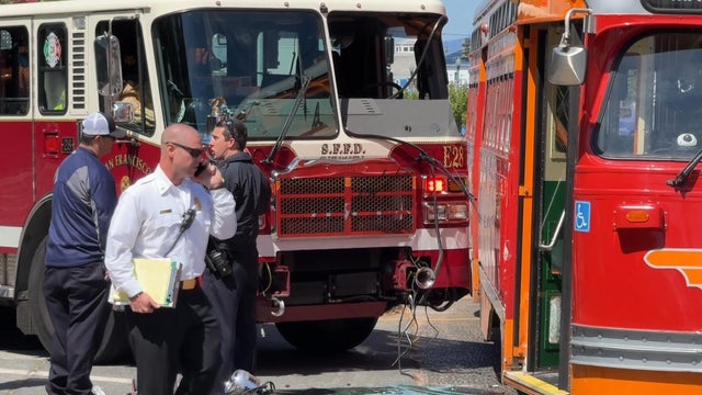 Fire truck vs. streetcar in San Francisco 