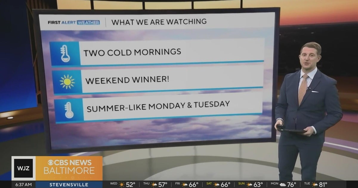 Cold through Thursday before Maryland warms up for weekend - CBS Baltimore