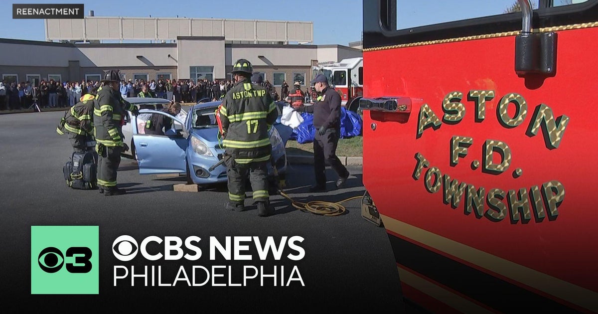 Delaware County students participate in mock crash to educate peers about distracted driving