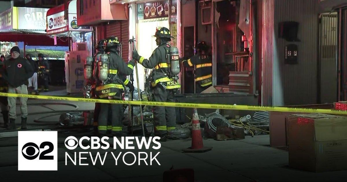 Crews battle basement fire in Brooklyn - CBS New York