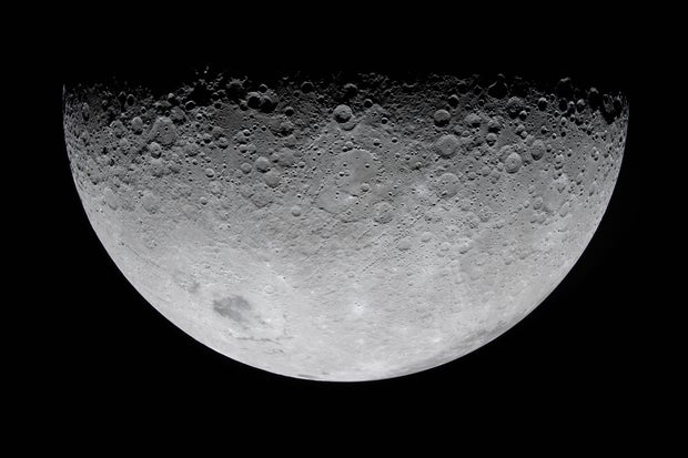 A view of the moon from the Artemis II 