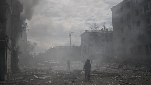 Aftermath of Russian strike on Kramatorsk, Ukraine 
