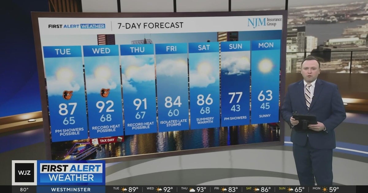 Pushing toward record temperatures this week in Maryland - CBS Baltimore