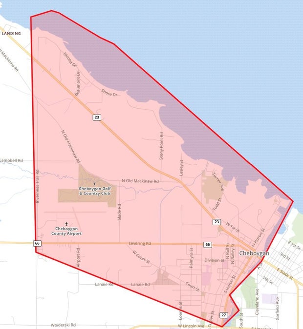 Cheboygan evacuation levee breach 