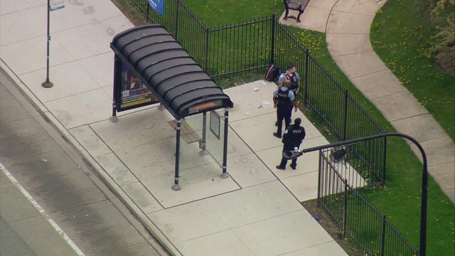 Generic police lights and yellow police tape at crime scene 