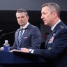 Defense Secretary Hegseth And Joint Chiefs Chairman Caine Hold Press Briefing 