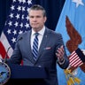 Defense Secretary Hegseth And Joint Chiefs Chairman Caine Hold Press Briefing 