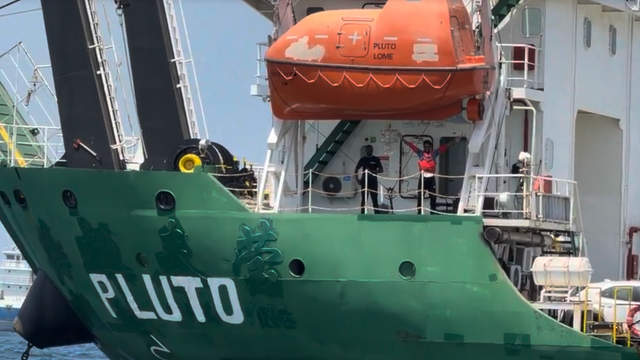 Imtiaz Tyab aboard a boat in the Strait of Hormuz. 