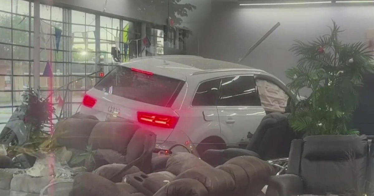 Wild video shows Audi SUV inside North Miami business after crash