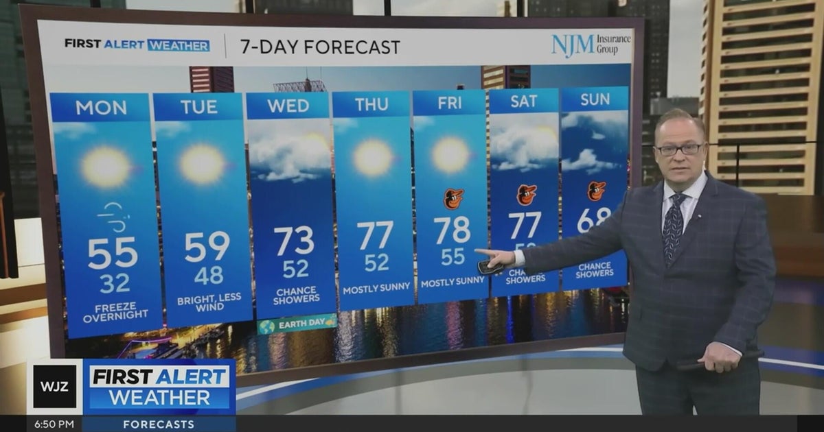 Cooler temperatures to start the workweek in Maryland