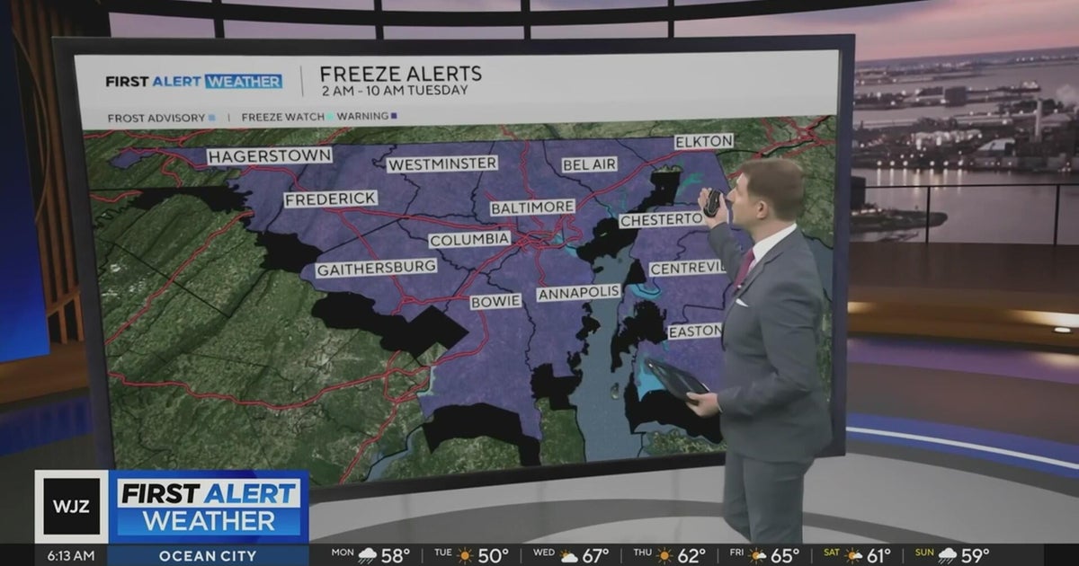 Freeze warning, rain showers in the Maryland forecast this week - CBS ...