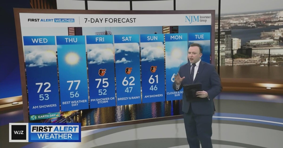 Chance of scattered showers in Maryland on Wednesday - CBS Baltimore