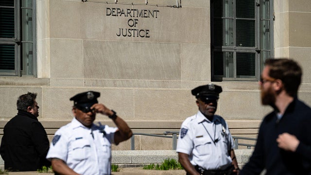 Acting Attorney General Todd Blanche speaks at the Department of Justice in Washington, D.C., on Tuesday, April 7, 2026. 