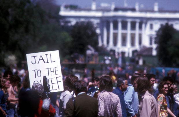 Jail to the Chief sign outside the Nixon White House 