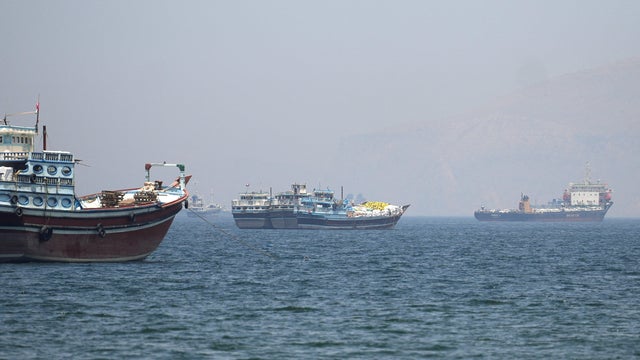 Ships and boats in the Strait of Hormuz 