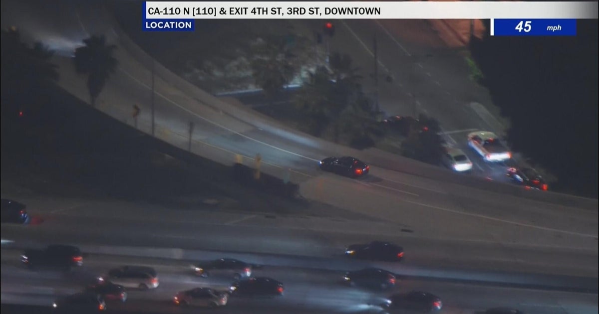 Los Angeles police in pursuit of an assault with a deadly weapon suspect