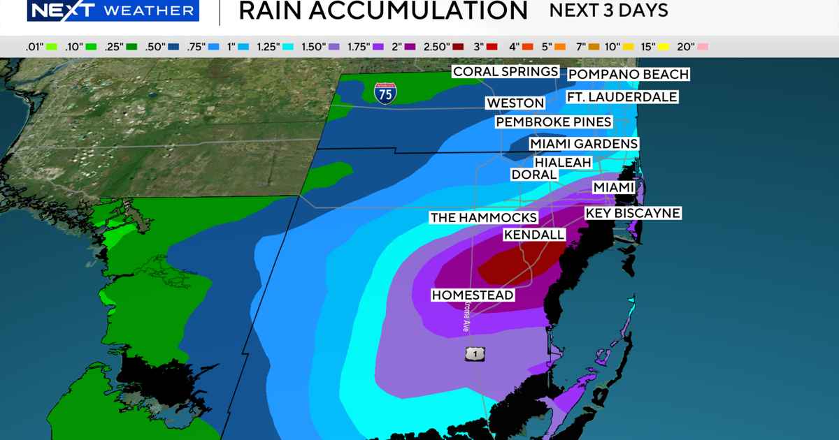 Rainy and warm on Sunday in South Florida, with rain chances to start the workweek