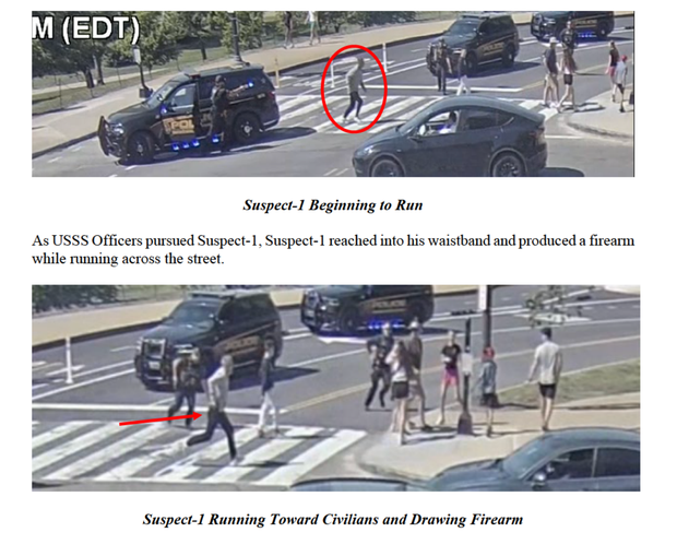 Images included in a Secret Service officer's affidavit to support charges against Michael Marx. 