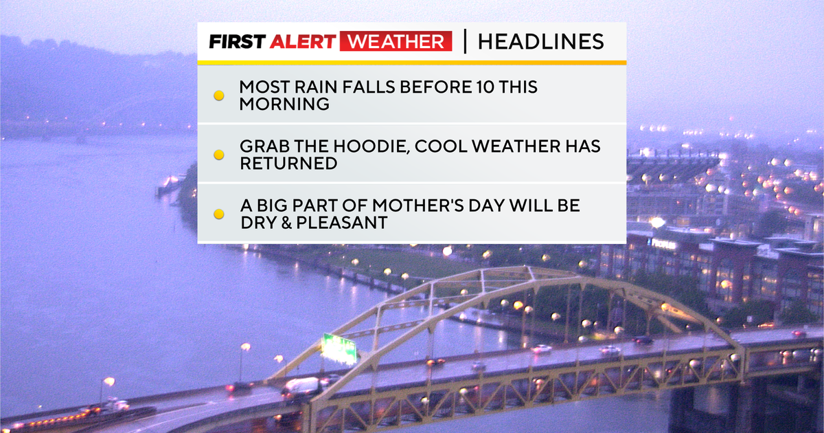 Pittsburgh weather will be cooler on Wednesday after morning rain showers