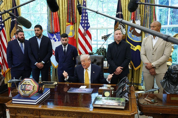 President Trump Meets UFC Fighters In The Oval Office 