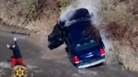 Driver crashes into pond during police chase in Kent County 