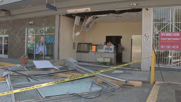 Aftermath of the explosion at New York Bagels in Overbrook 