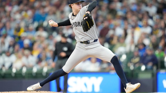 Cam Schlittler #31 of the New York Yankees throws a pitch in the first inning against the Milwaukee Brewers at American Family Field on May 09, 2026 in Milwaukee, Wisconsin. 