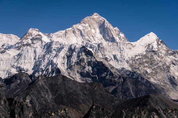 Makalu peak in the Himalayas in Nepal