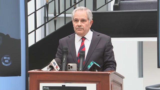 District Attorney Larry Krasner speaks during a press conference 
