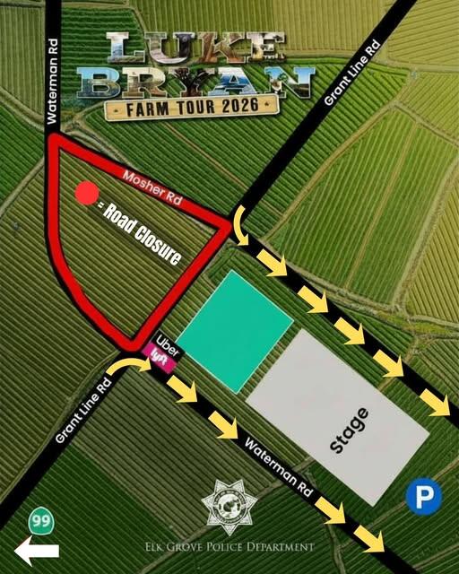 Luke Bryan concert access Elk Grove Mahon Ranch 