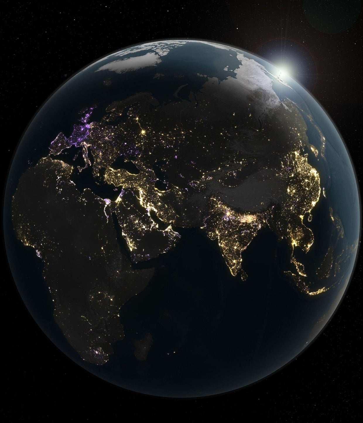 NASA maps show Earth's brightest and darkest regions at night - CBS News