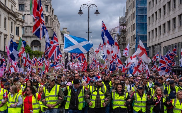 Unite The Kingdom Far Right Protest Takes Place In Central London 