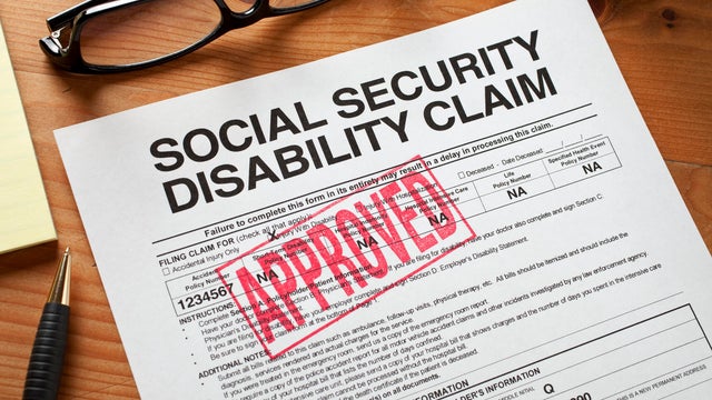 Social Security Disabilty form stamped APPROVED. 