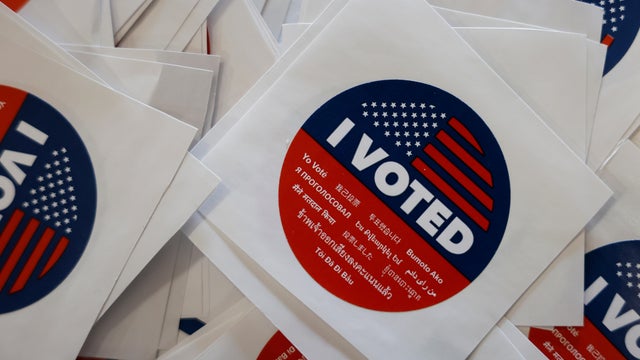 I Voted stickers stock photo 