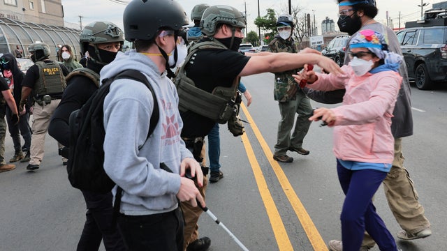 Immigration Advocates Demonstrate And Clash With Officers Outside Delaney Hall Detention Facility In Newark 