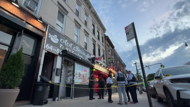 Police on sidewalk investigating 