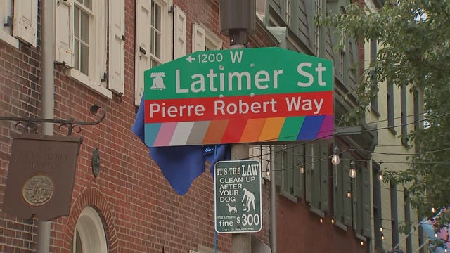 A new sign for Latimer Street says Pierre Robert Way 